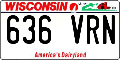 WI license plate 636VRN
