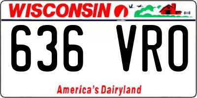 WI license plate 636VRO