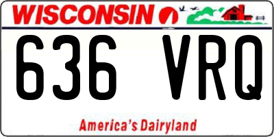WI license plate 636VRQ