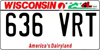 WI license plate 636VRT