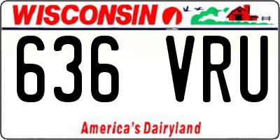 WI license plate 636VRU