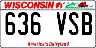 WI license plate 636VSB