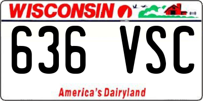 WI license plate 636VSC