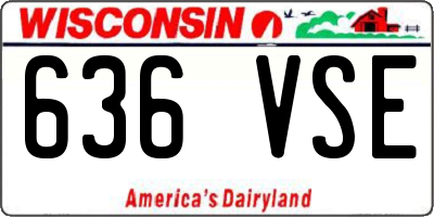 WI license plate 636VSE
