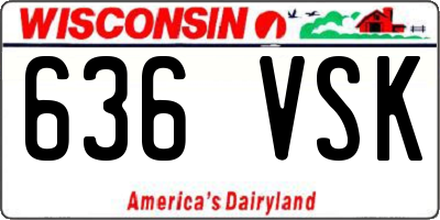 WI license plate 636VSK