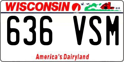 WI license plate 636VSM