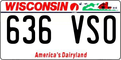 WI license plate 636VSO