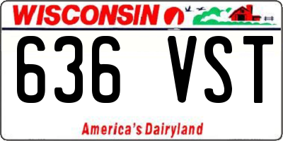 WI license plate 636VST