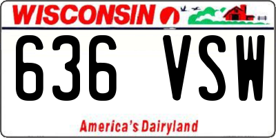 WI license plate 636VSW