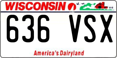 WI license plate 636VSX