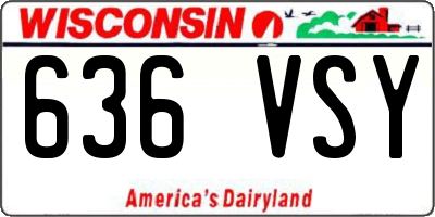 WI license plate 636VSY