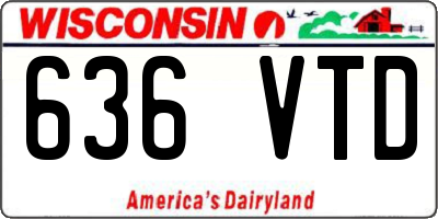 WI license plate 636VTD