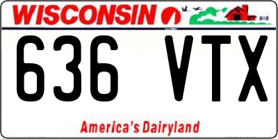 WI license plate 636VTX