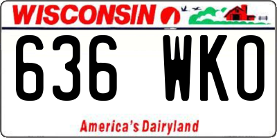 WI license plate 636WKO