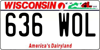 WI license plate 636WOL