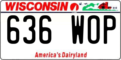 WI license plate 636WOP