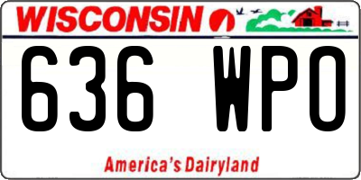 WI license plate 636WPO