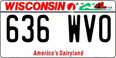 WI license plate 636WVO