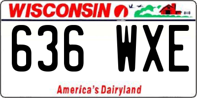 WI license plate 636WXE
