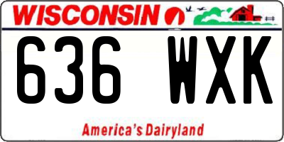 WI license plate 636WXK