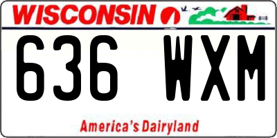 WI license plate 636WXM
