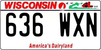 WI license plate 636WXN