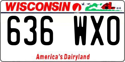 WI license plate 636WXO