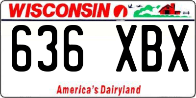 WI license plate 636XBX