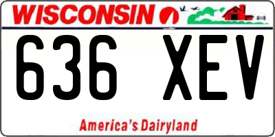 WI license plate 636XEV