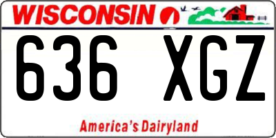WI license plate 636XGZ