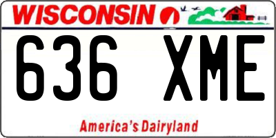 WI license plate 636XME