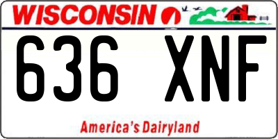 WI license plate 636XNF