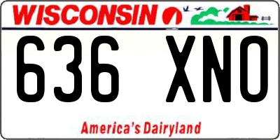 WI license plate 636XNO