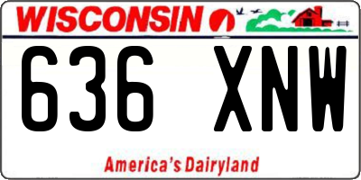 WI license plate 636XNW