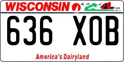 WI license plate 636XOB