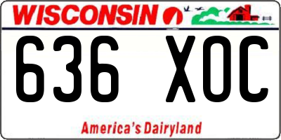 WI license plate 636XOC