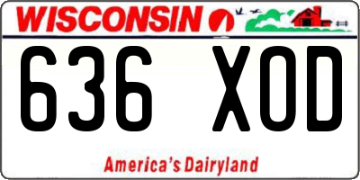 WI license plate 636XOD