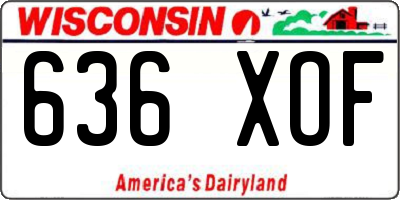 WI license plate 636XOF