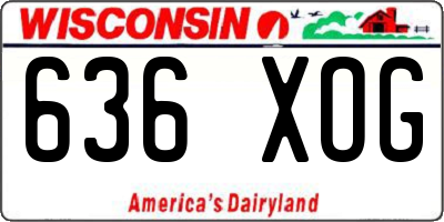 WI license plate 636XOG
