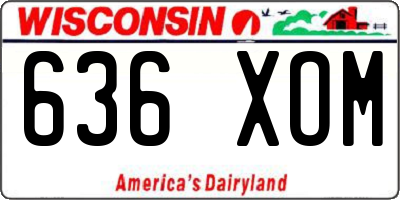 WI license plate 636XOM