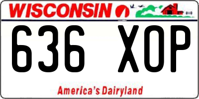 WI license plate 636XOP