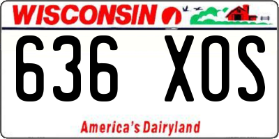WI license plate 636XOS