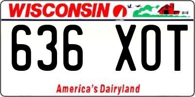 WI license plate 636XOT