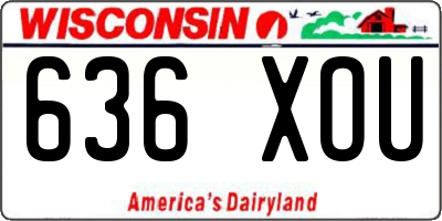 WI license plate 636XOU