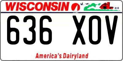 WI license plate 636XOV