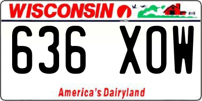 WI license plate 636XOW
