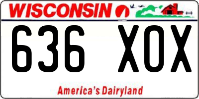 WI license plate 636XOX