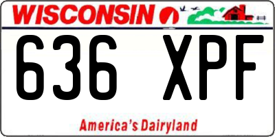 WI license plate 636XPF