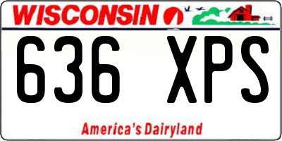 WI license plate 636XPS