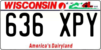 WI license plate 636XPY